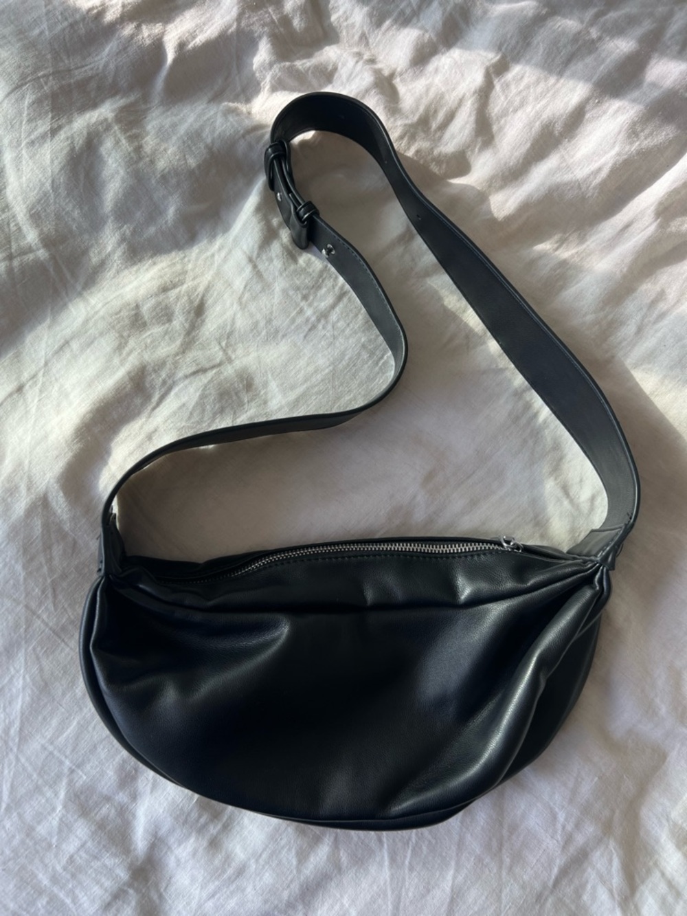 Madison West Black Leather Crossbody